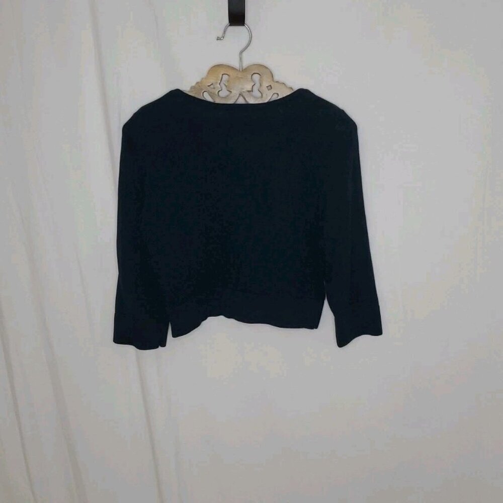 Lilly Pulitzer Preppy Lightweight Cardigan Youth Large Blk Button Front Minimal - Picture 3 of 10